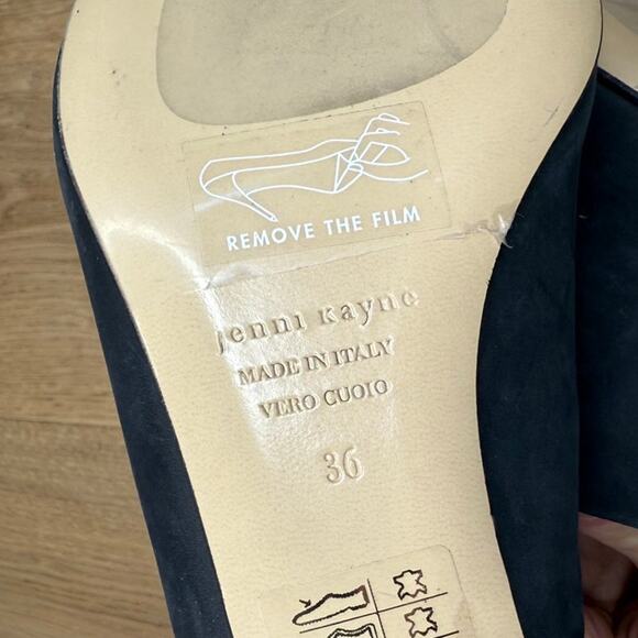 NEW Jenni Kayne Black Oiled Leather Kitten Heel Mule Pointed Toe Size 36 (US 6) - Picture 9 of 13